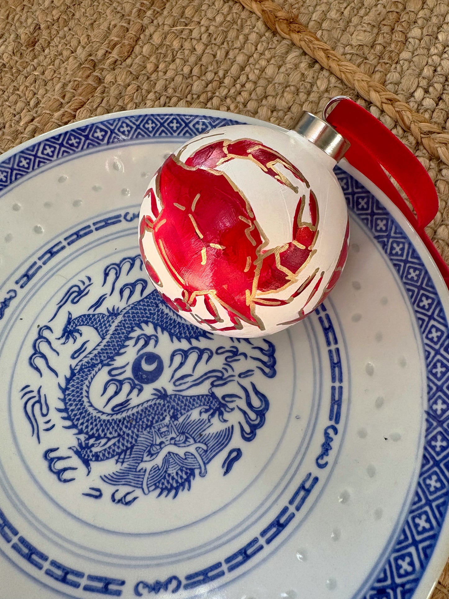 Medium Round Ball Crab Ornament