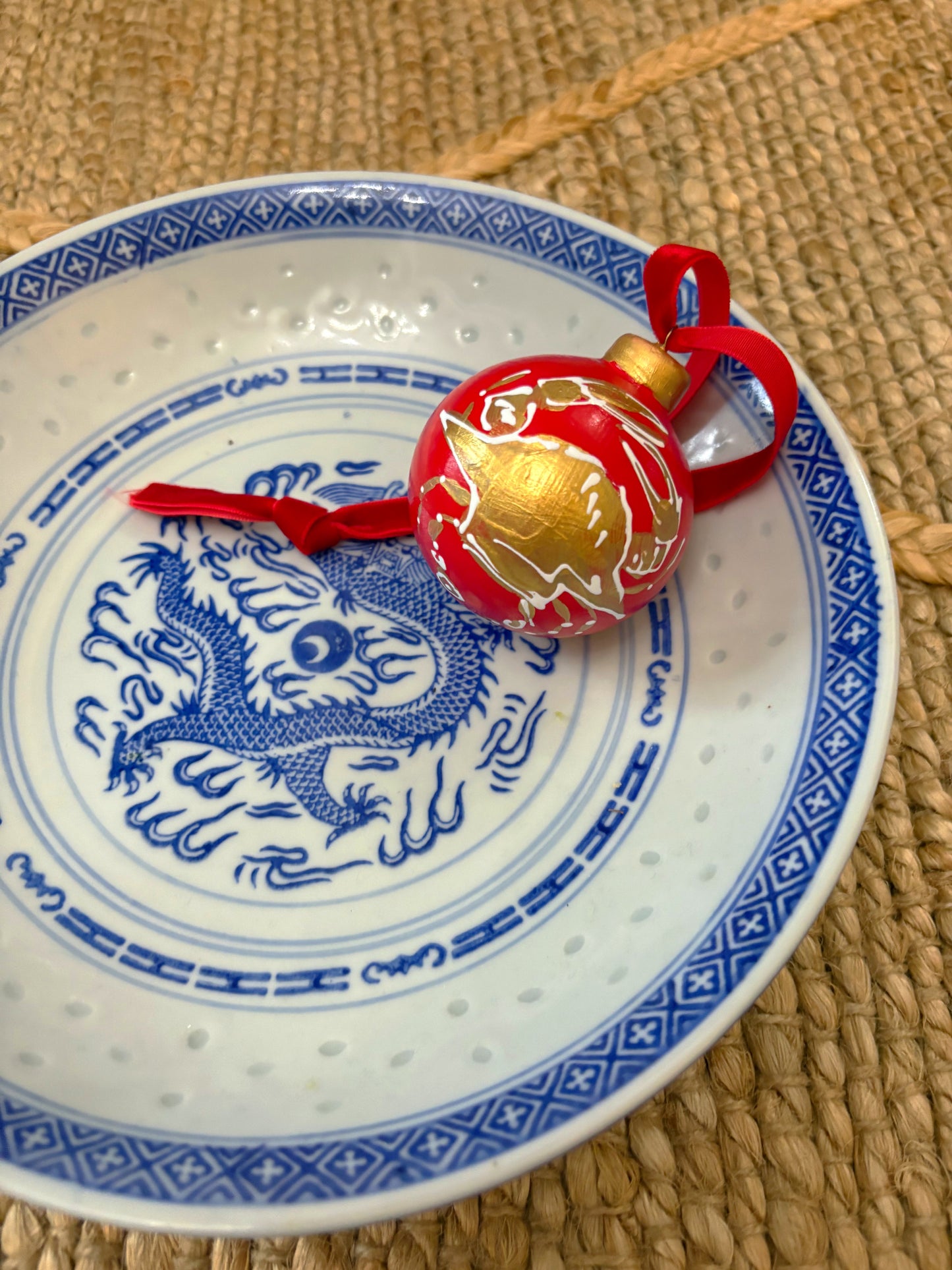 Small Round Ball Crab Ornament