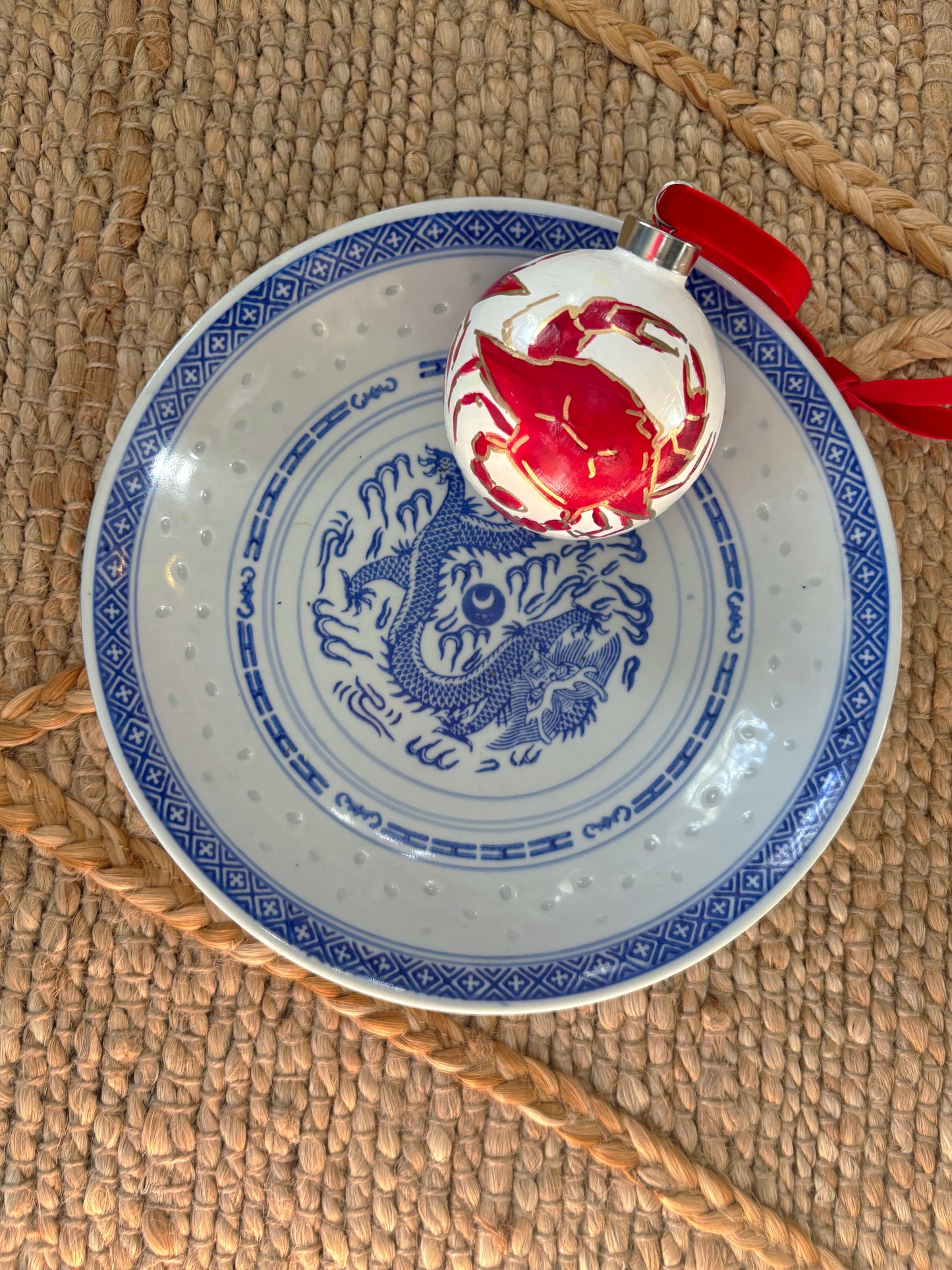 Medium Round Ball Crab Ornament