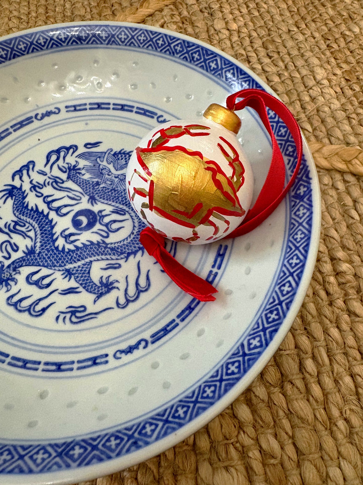 Small Round Ball Crab Ornament