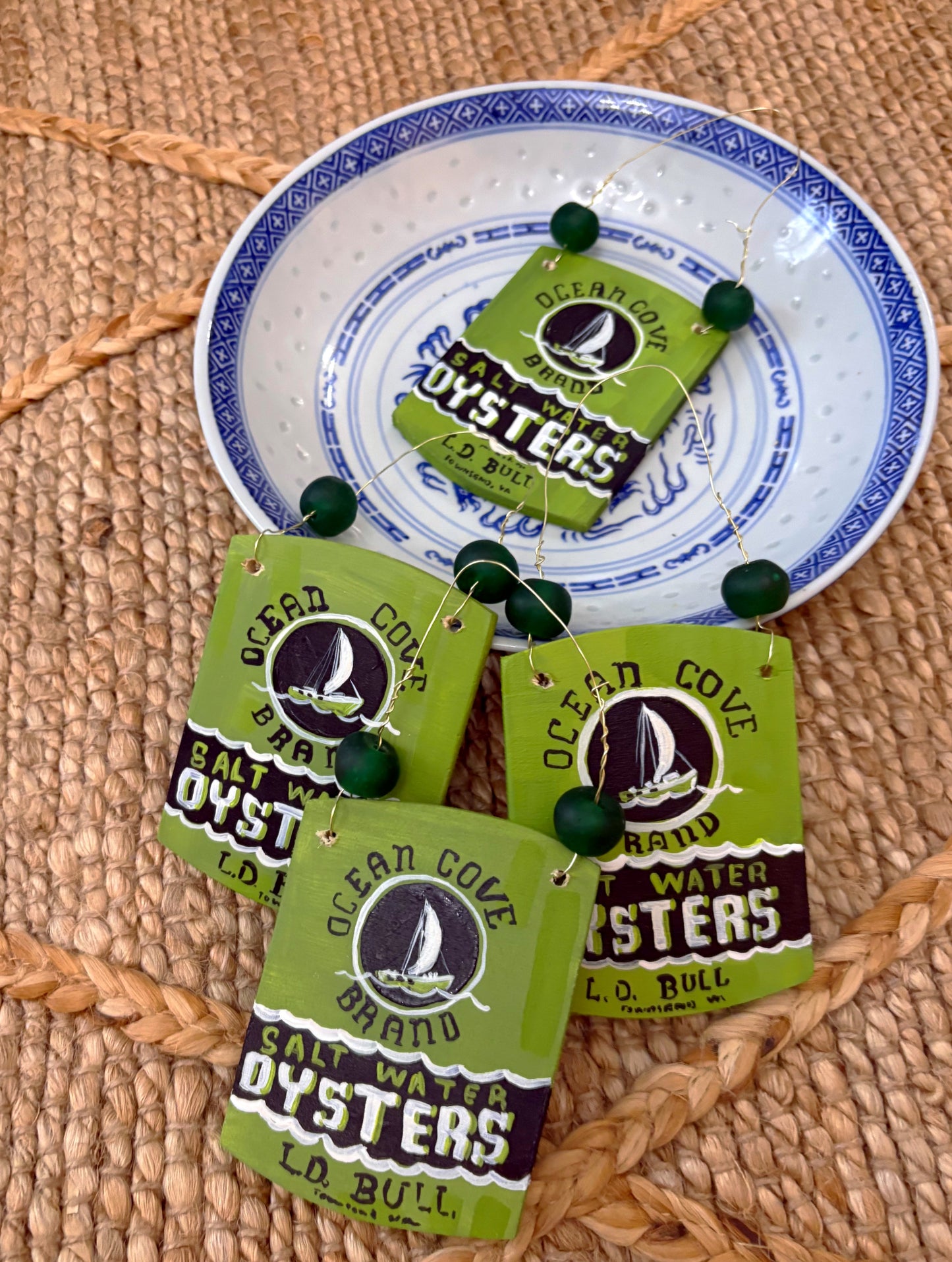 L.D. Bull Ocean Cove Brand Oyster Can Ornament