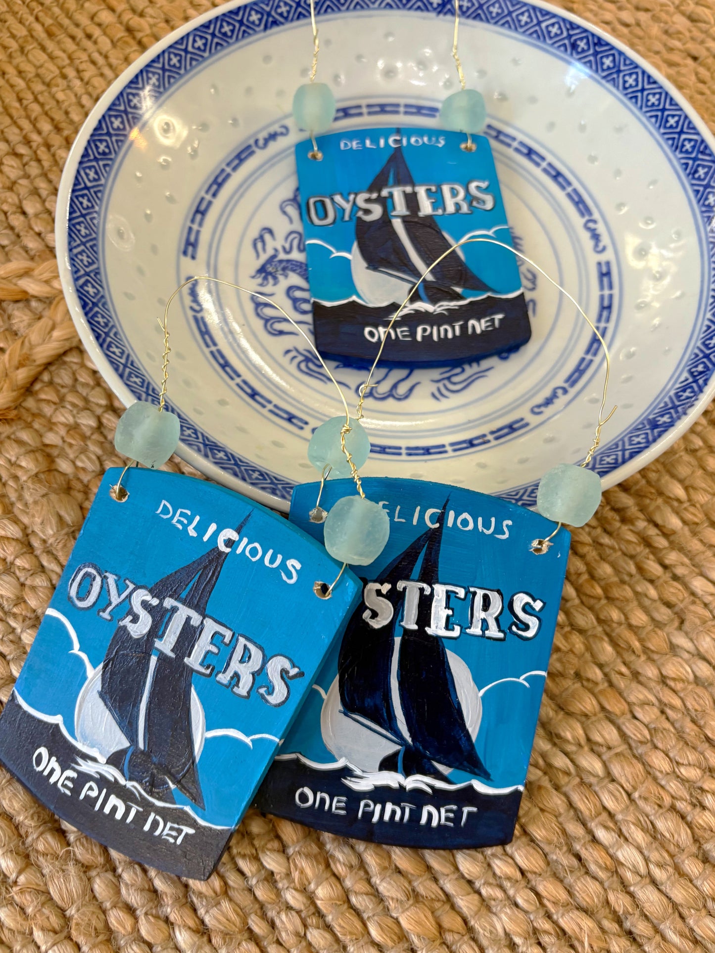 Stock Sailboat Oyster Can Ornament