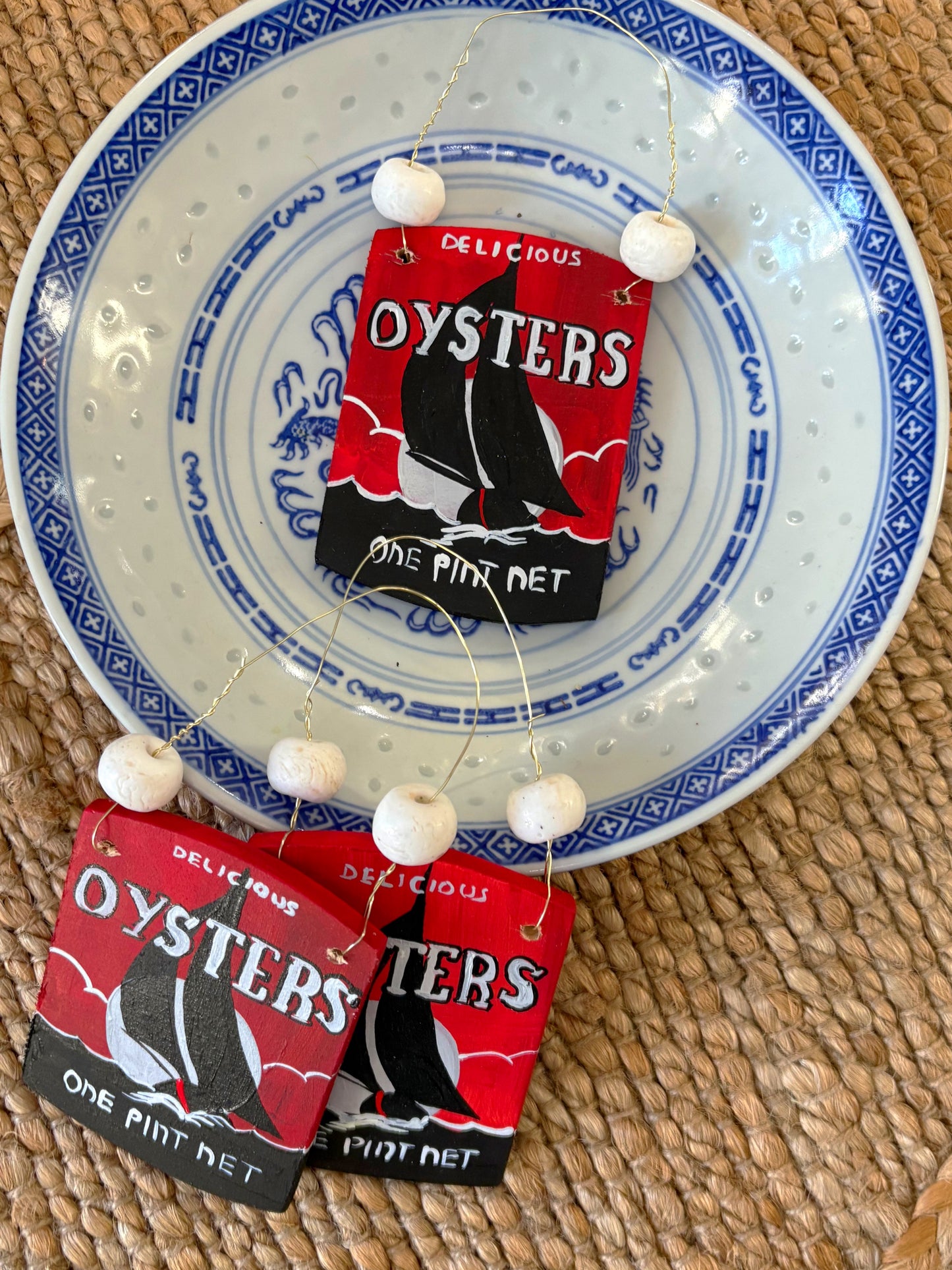 Stock Sailboat Oyster Can Ornament