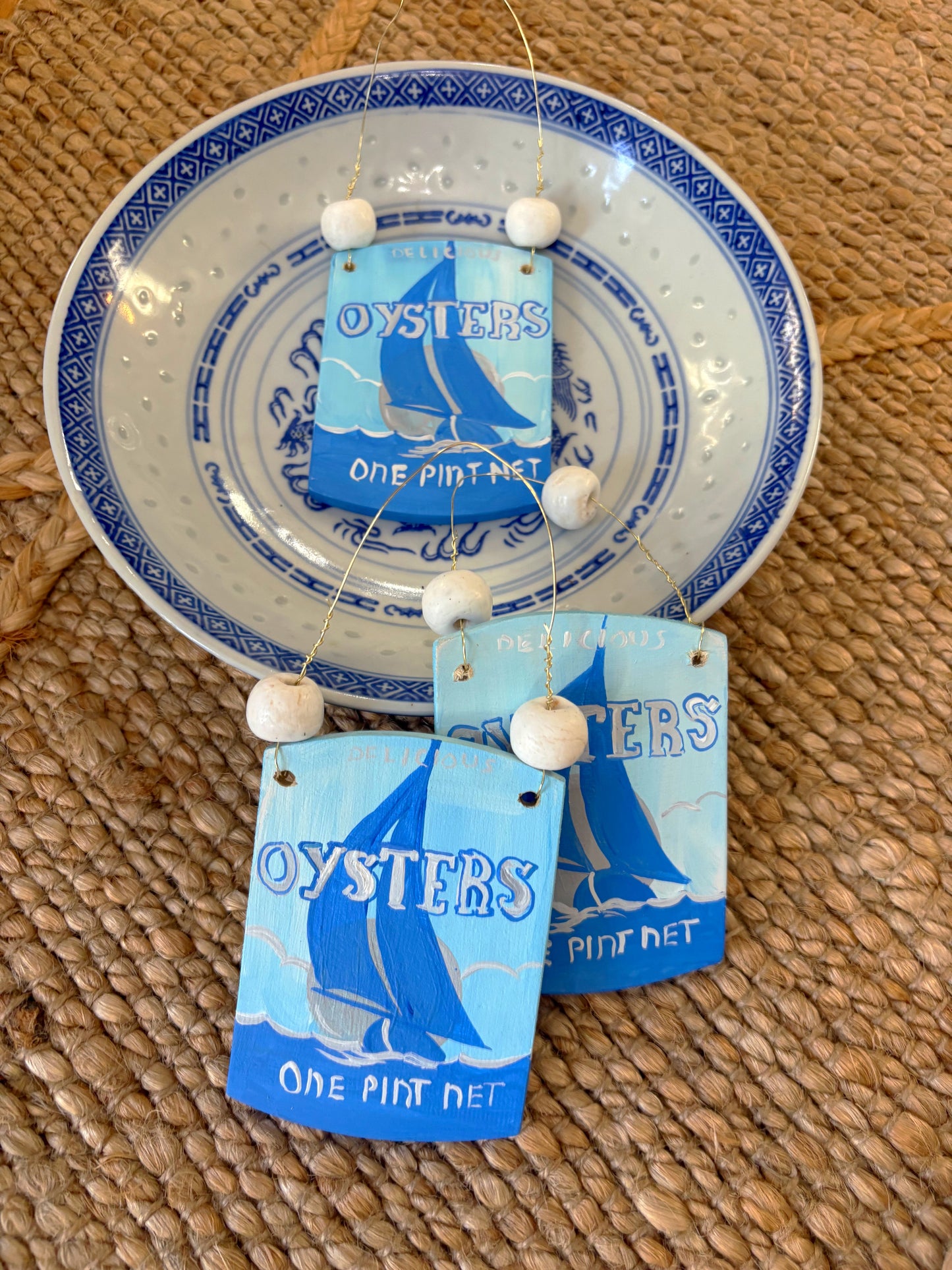 Stock Sailboat Oyster Can Ornament